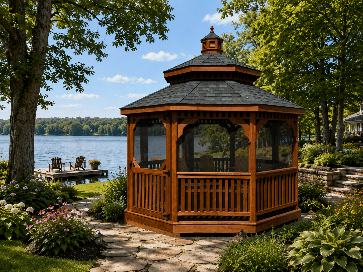 12′ Pine Gazebo with Pagoda Roof
