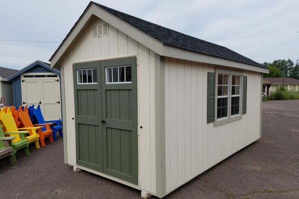 8x16 wood storage shed cape cod style in minneapolis minnesota