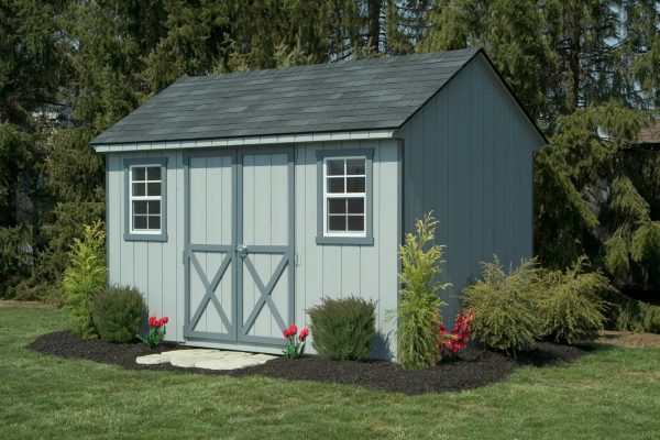 gray custom built 8x12 wood shed cape cod style in mounds view minnesota