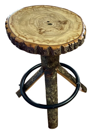 live edge swivel stool