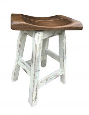 rustic swivel saddle stool 1