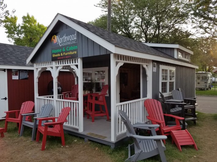 Cape cod shed cabin by northwood industries at minnesota state fair