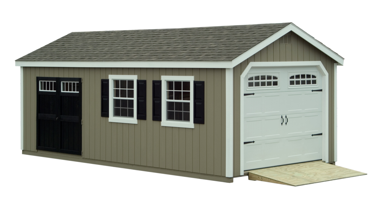 classic style portable garage with door