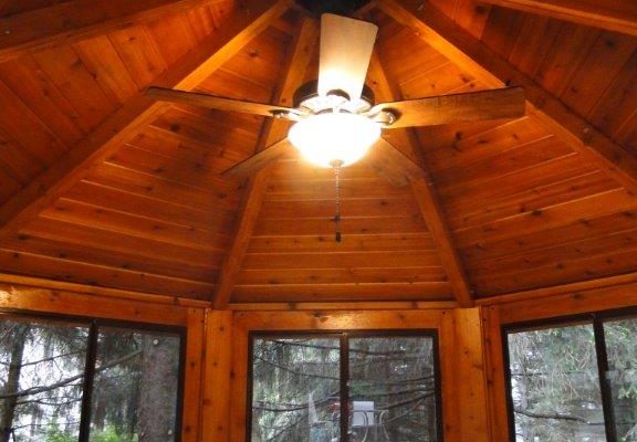 northwood industries royal cedar gazebo interior with ceiling fan