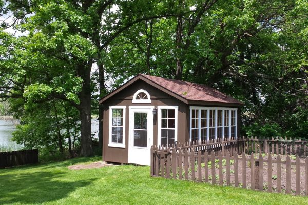 sunroom shed on lakefront property by northwood industries
