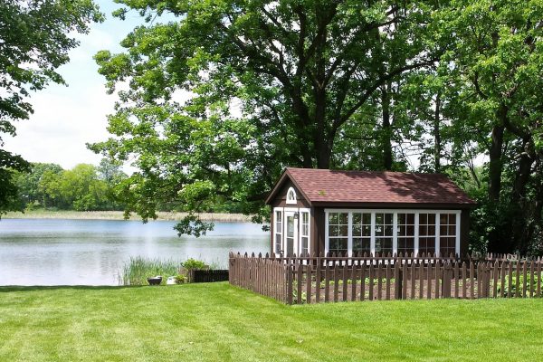 sunroom shed on lakefront property