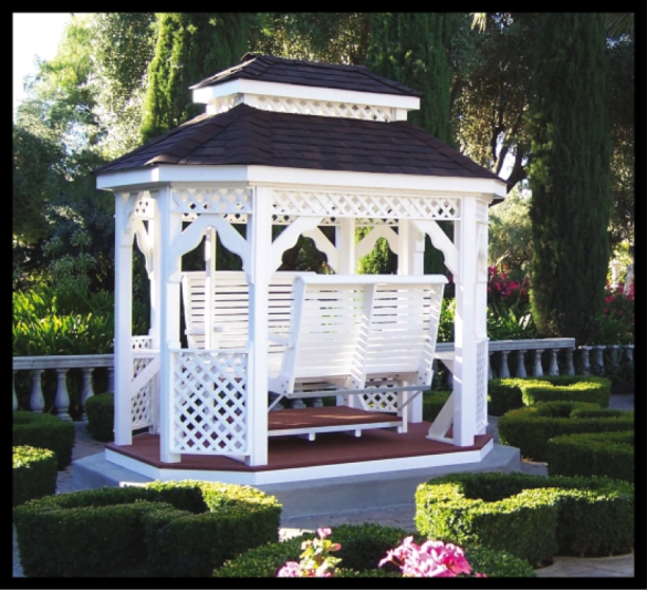 northwood industries vinyl rose arbor swing double glider for sale in hayward wisconsin