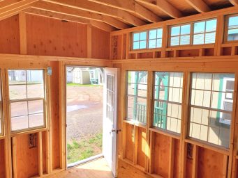 10x12 shed interior with windows