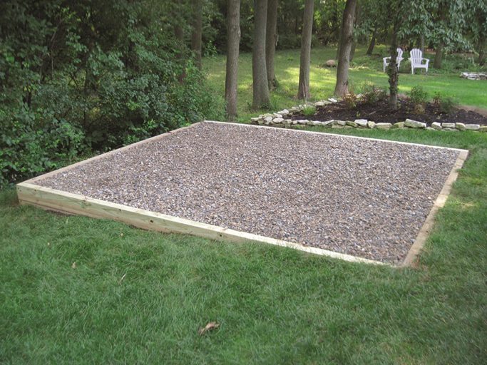 proper gravel shed foundation for sheds delivered in minnesota