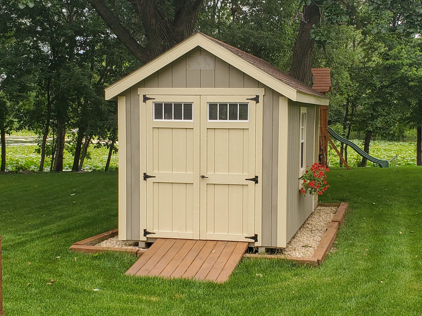 site preparation for shed near minneapolis minnesota with clean stone foundation