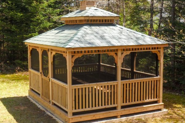 rectangle wooden gazebo for sale with screened porch in wisconsin