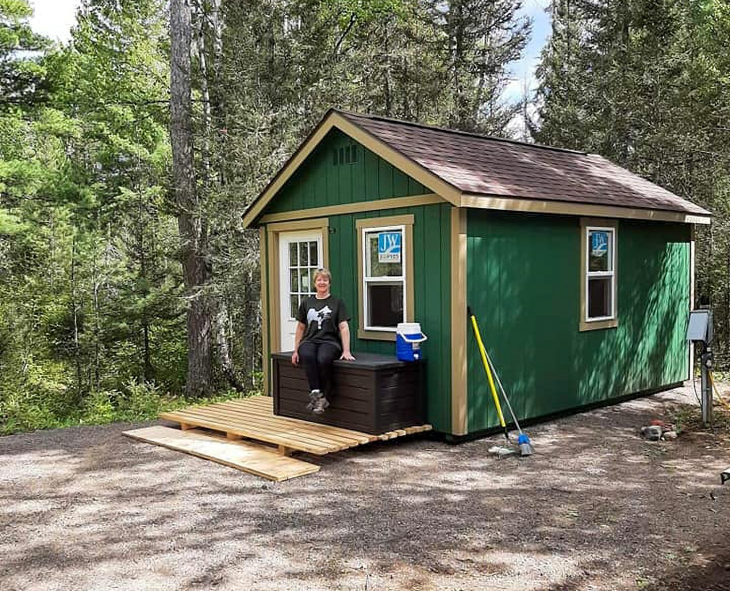 prefab shed being used as a cabin near hayward wisconsin