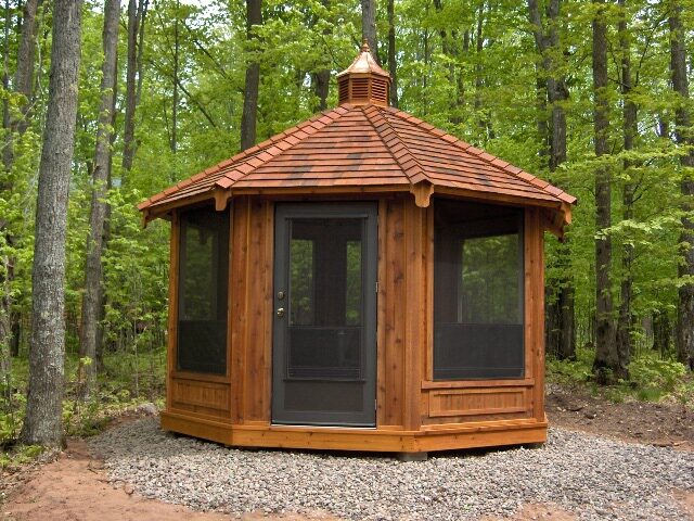 wood gazebos for park and lake front property by northwood industries