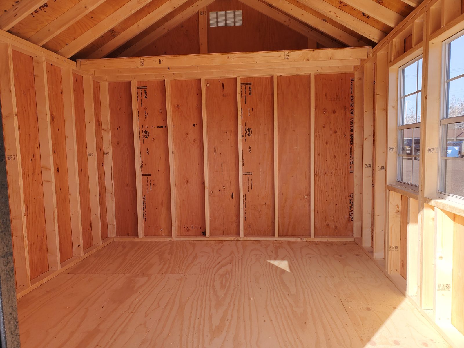 wood framing for shed interior outdoor shed in minnesota