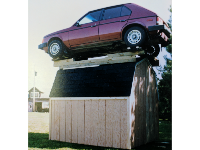 shed company testing snow load capacity in 1993