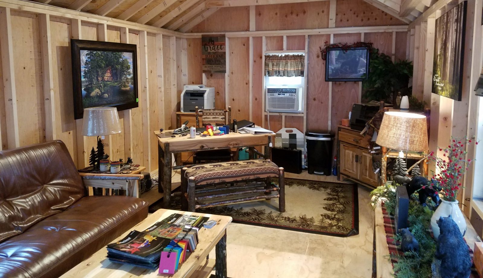 interior of cape cod shed cabin