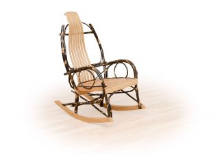 52 rustic hickory twig arm rocking chair