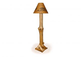 Rustic Hickory Fishing Pole Floor Lamp