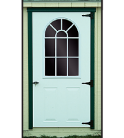 shed door steel arch top window 0