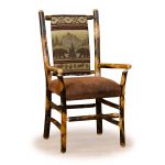 02 hickory low back chair with arms