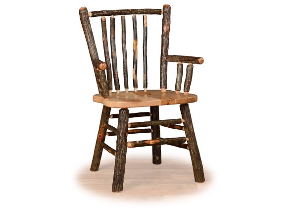 08 hickory stick back chair with arms