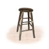21 hickory padded stool with fixed seat