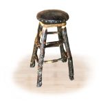 22 hickory padded stool with swivel