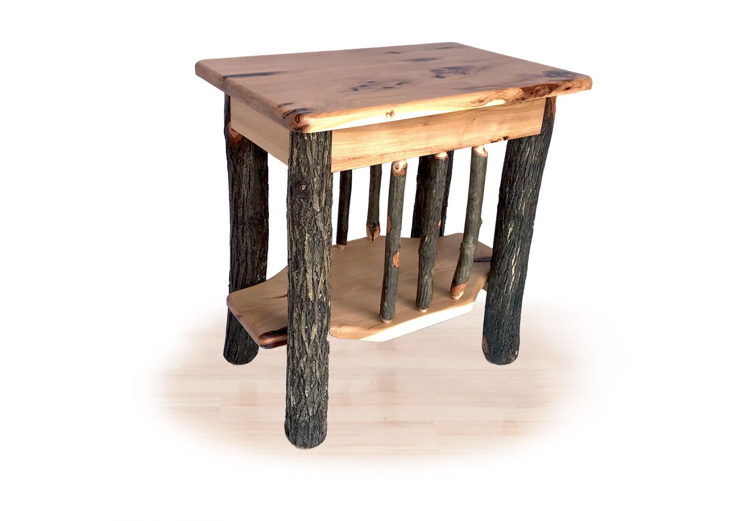Hickory End Table with Shelf For Sale Northwood Industries, INC