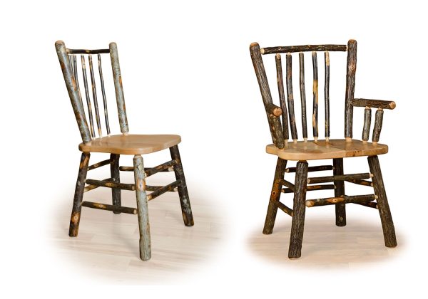 5 hickory stick back chairs