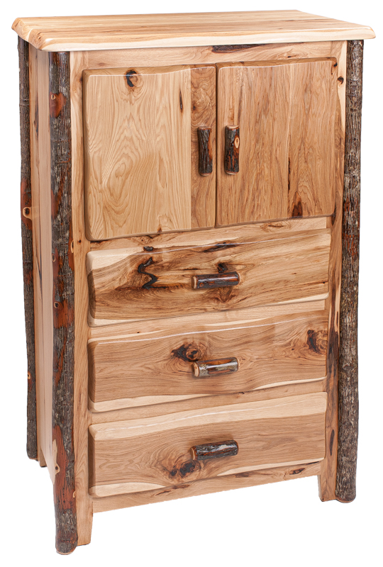Wavy Edge Armoire Hickory