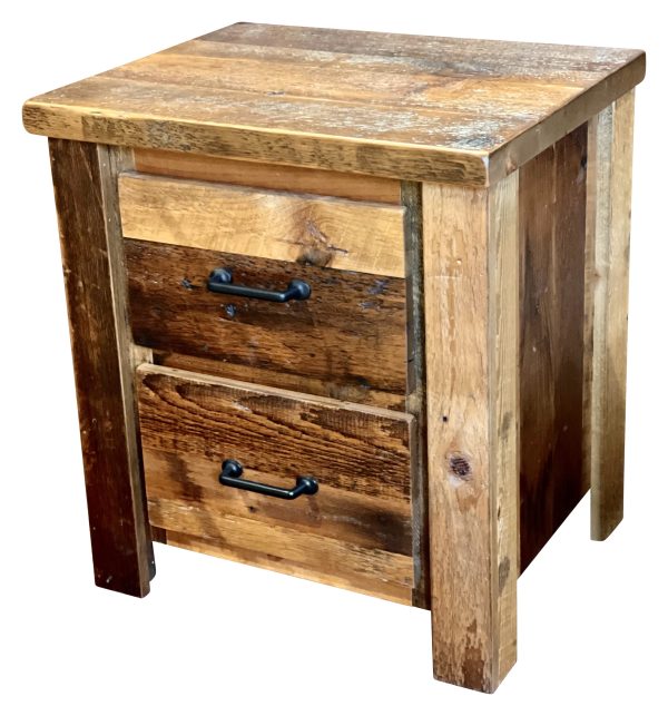 barnwood 2 drawer night stand