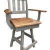 rustic swivel bar stool with arms