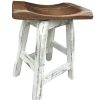 rustic swivel saddle stool 1